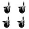 Service Caster 4'' Phenolic Swivel 1'' Expanding Stem Caster Set with Brake, 4PK SCC-EX20S414-PHS-PLB-1-4 - alternate 1
